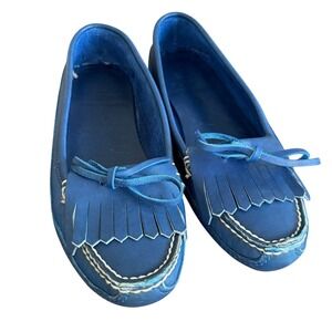 Ralph Lauren Rare Vintage Bench Made in Maine Blue Kiltie Moccasins W 8